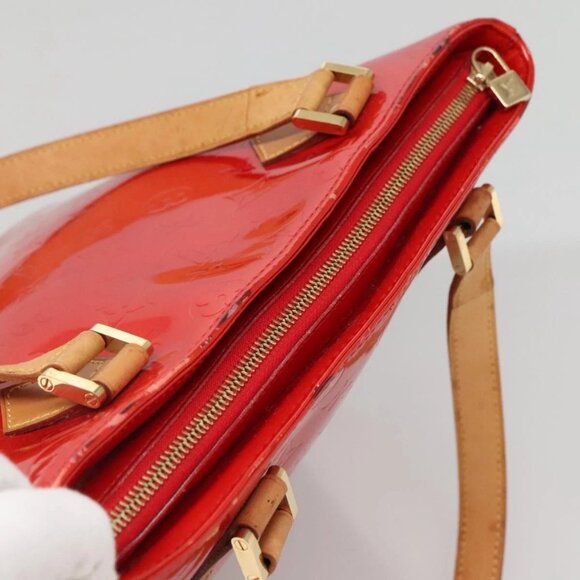 LOUIS VUITTON Monogram Vernis Houston Hand Bag Red M91092 LV Auth ep10400 - Picture 7 of 13